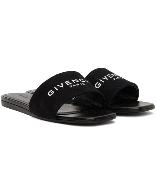 Givenchy Black 4G Flat Sandals