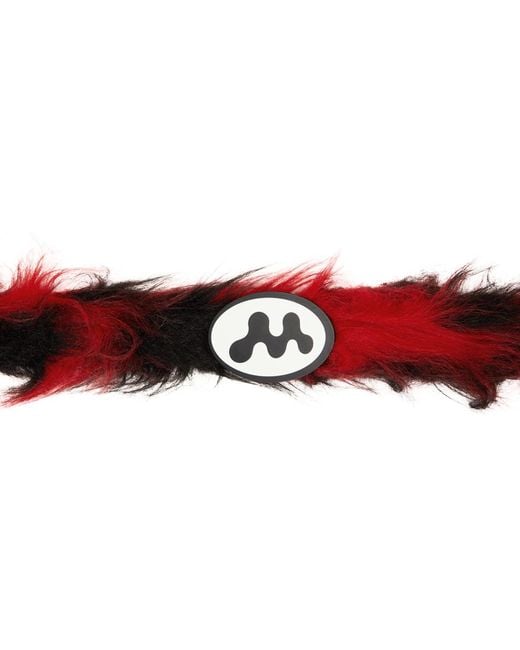 Mowalola Red Faux Fur Belt for men
