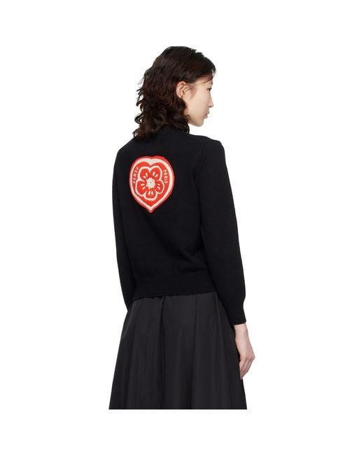 KENZO Black Paris Boke Heart' Cardigan