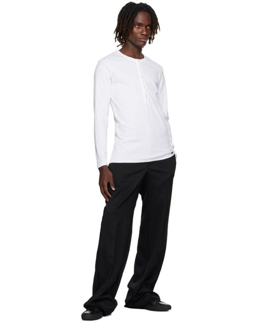 Tom Ford Black Cotton Henley for men