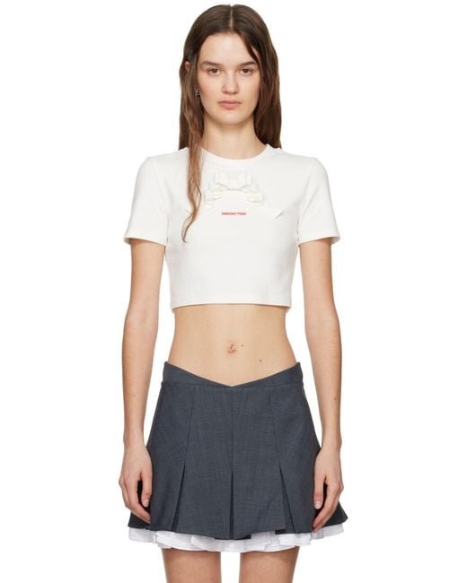 トップス SHUSHU/TONG 3D ribbon short T-shirt ShuShu/Tong ホワイト 3D リボン ショート Tシャツ ブラック | Lyst