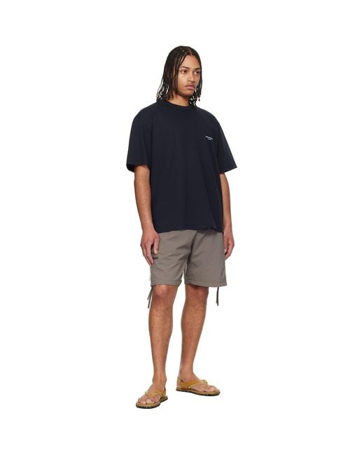 Wooyoungmi Black Tuft Embroidered Back Logo T-Shirt for men