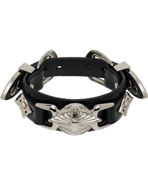 Toga Black Double Buckle Bangle Bracelet