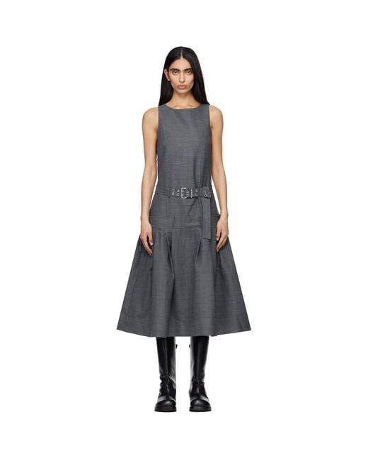 Ganni Black Wool Midi Dress