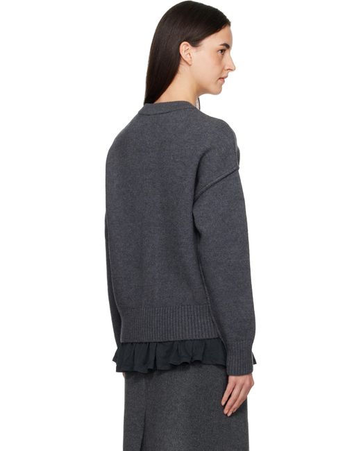 Cardigan Gris En Tricot Feutré De Laine Mérinos À Logo Ami De Cœur AMI en coloris Black