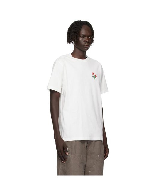 KENZO White Off- Paris Archive Bouquet' Embroidered T-Shirt for men