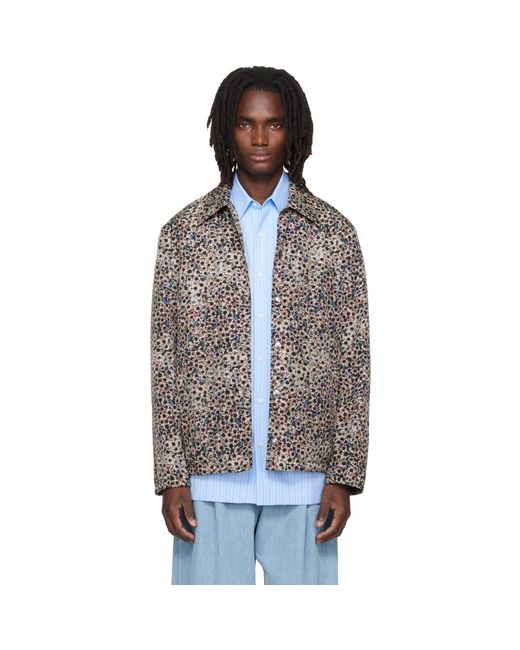 Dries Van Noten Blue Floral Jacket for men