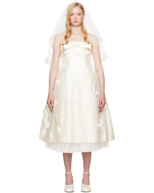 ShuShu/Tong Natural Ssense Exclusive Bridal Capsule Bowknot Bandeau Midi Dress