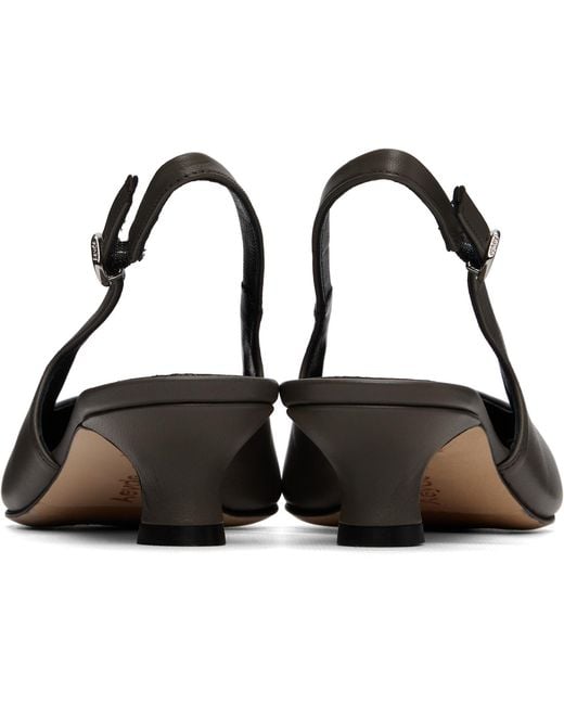 Aeyde Brown Catrina Slingback Heels