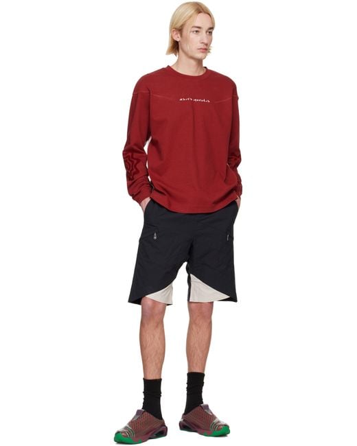 Asics Red Novalis Bixance Long Sleeve T-Shirt for men