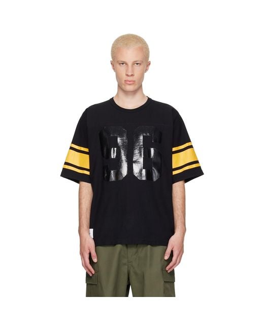 (w)taps Black Qb S/S Cotton T-Shirt for men