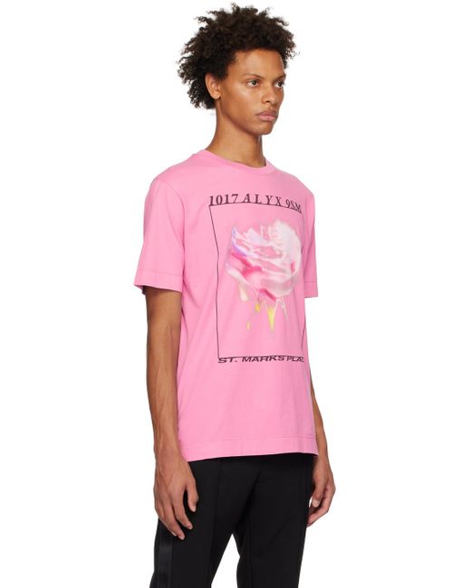 1017 ALYX 9SM Pink Icon Flower T-shirt for men