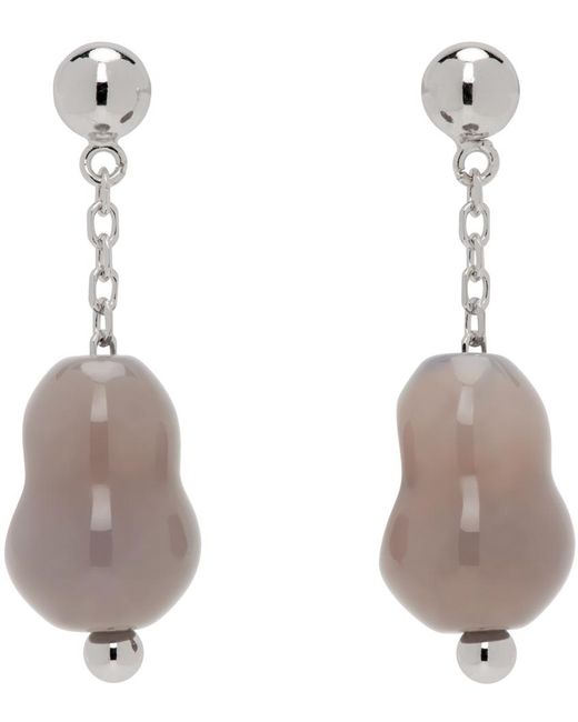 Lemaire Gray Carved Stones Earrings