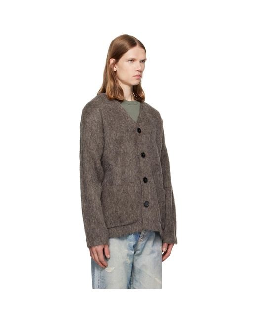 Our Legacy Brown Taupe Wool Cardigan for men