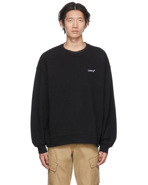 Levi's Black Embroidered Sweatshirt for men