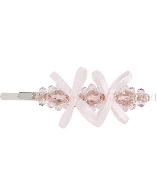 Simone Rocha Black Petite Bow Detail Flower Hair Clip