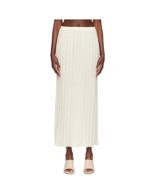 Lauren Manoogian Natural Off- Plisse Maxi Skirt