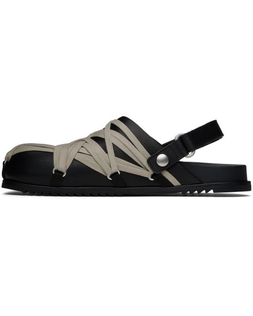 Rick Owens Black Hollywood Megalaced Mules for men