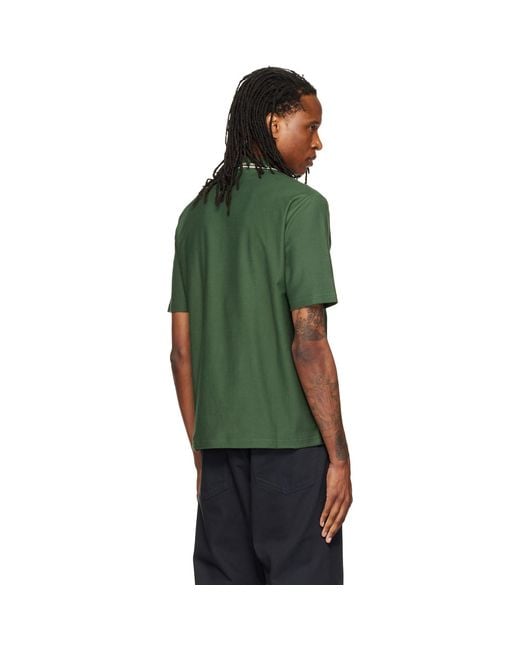 Palmes Green Panel/Zip Polo for men