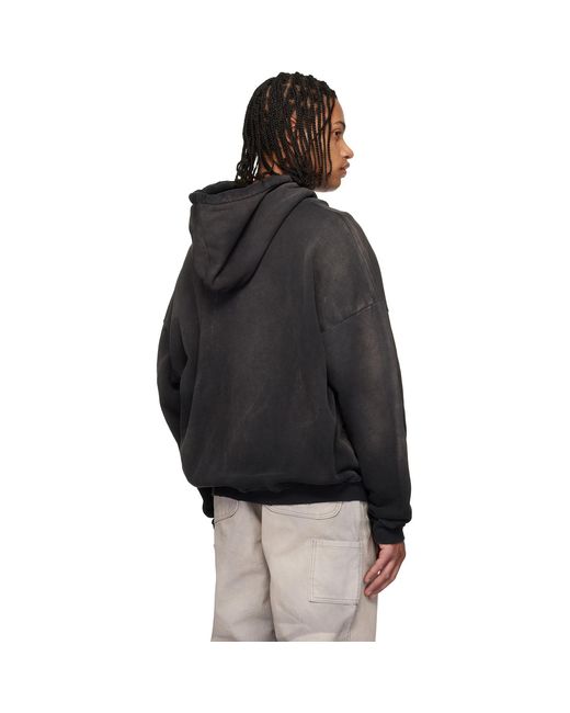 ALEXANDER DIGENOVA Black Rubber Band Hoodie for men