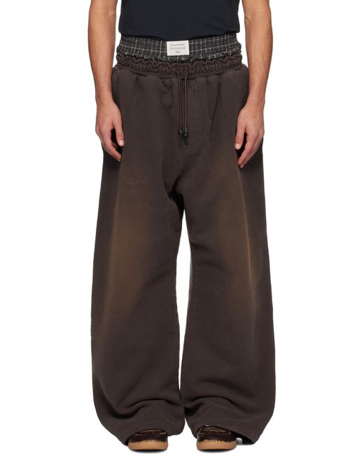 Acne Black Layered Logo Sweatpants for men