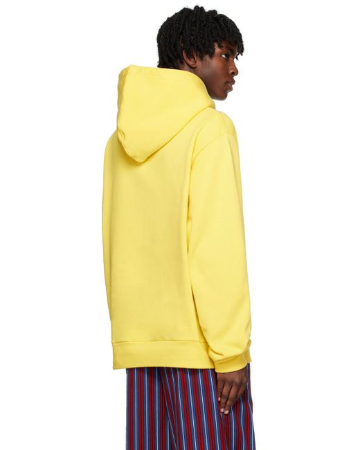 Marni Yellow Printed Hoodie for men