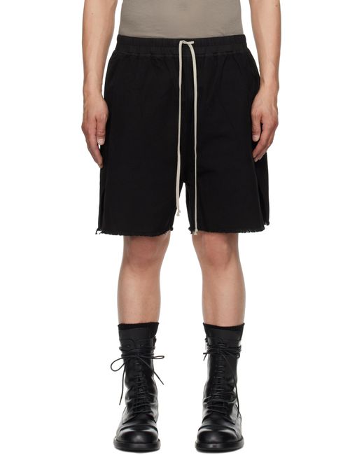 メンズ Rick Owens ブラック Hollywood Long Boxers Butt Zipp ショートパンツ Black