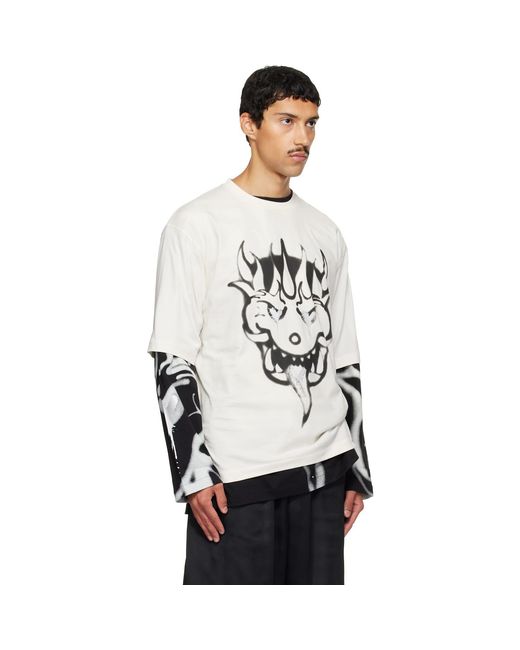 Y-3 White Off- Chito Edition Graphic Short Sleeve T-Shirt for men