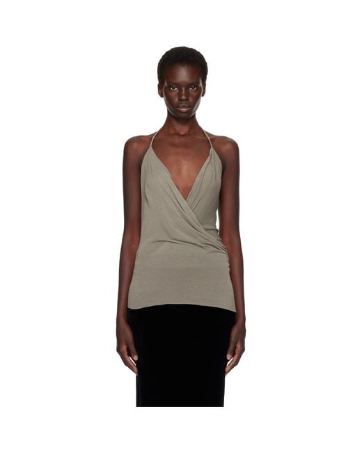 Rick Owens Brown Tower Draped Top