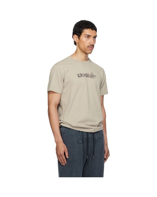 Off-White c/o Virgil Abloh Gray Heraldic Arrow Slim T-Shirt for men