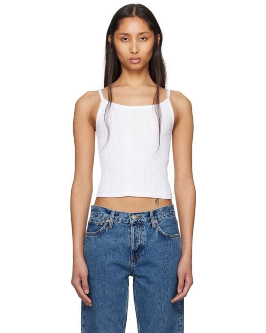 Re/done Blue Hanes Edition Varigated Jolie Camisole