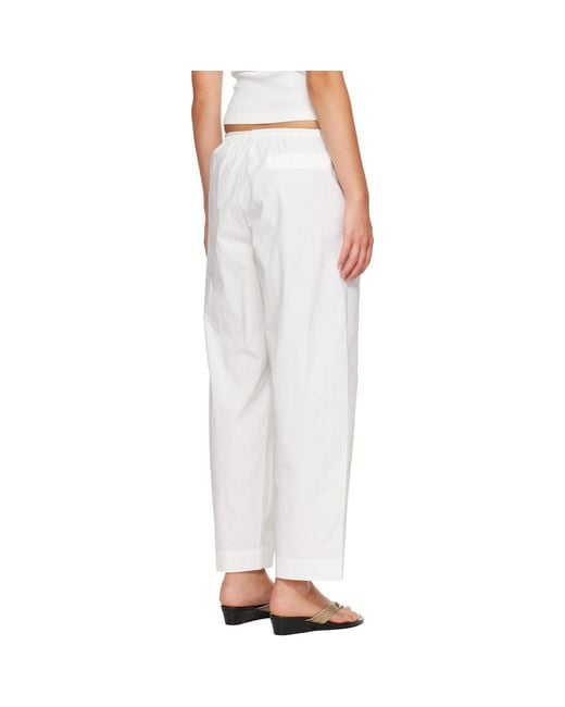 St. Agni White Fine Rouleau Crop Trousers