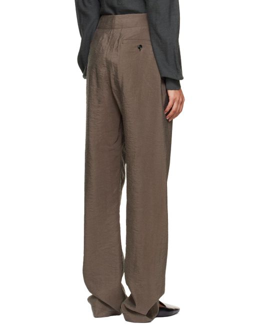 Lemaire Brown Belted Chino Trousers