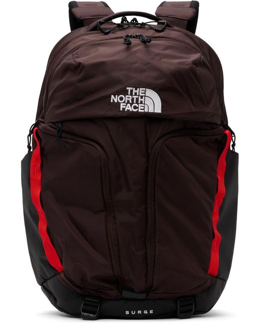 The North Face Red Brown & Black Surge Backpack for men