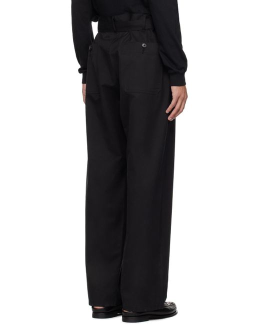 Pantalon noir à ceinture Auralee pour homme en coloris Black