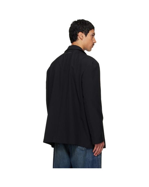 MM6 by Maison Margiela Black Wool Blend Suit Blazer for men