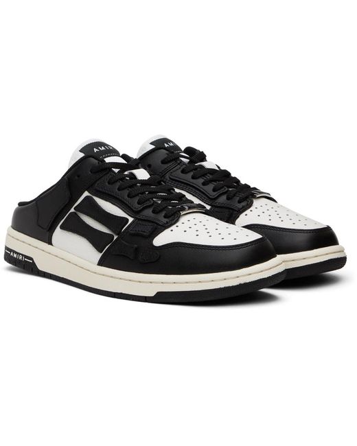 Amiri Black Skel Panelled Backless Leather Low-top Trainers for men