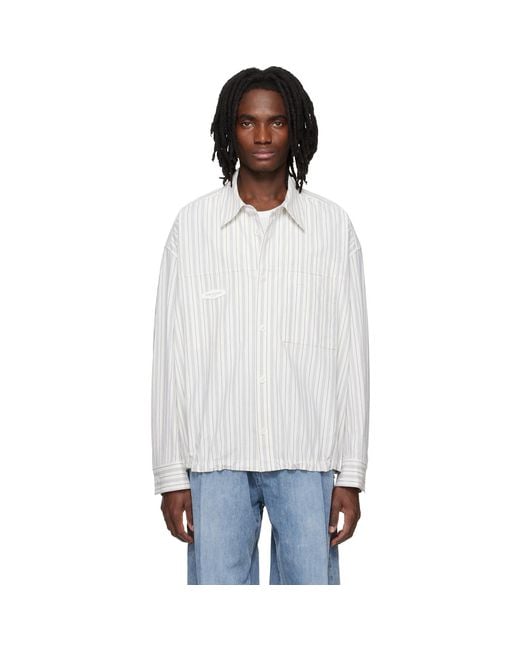 Wooyoungmi Black Stripe Patch Shirt for men