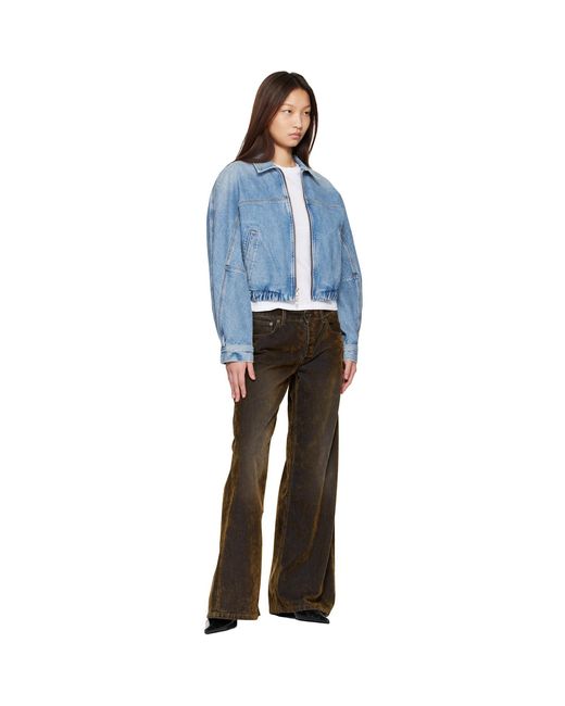 Agolde Blue Dixon Denim Bomber Jacket