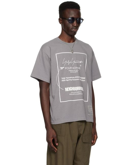 T-shirt gris édition neighborhood Yohji Yamamoto pour homme en coloris Multicolor