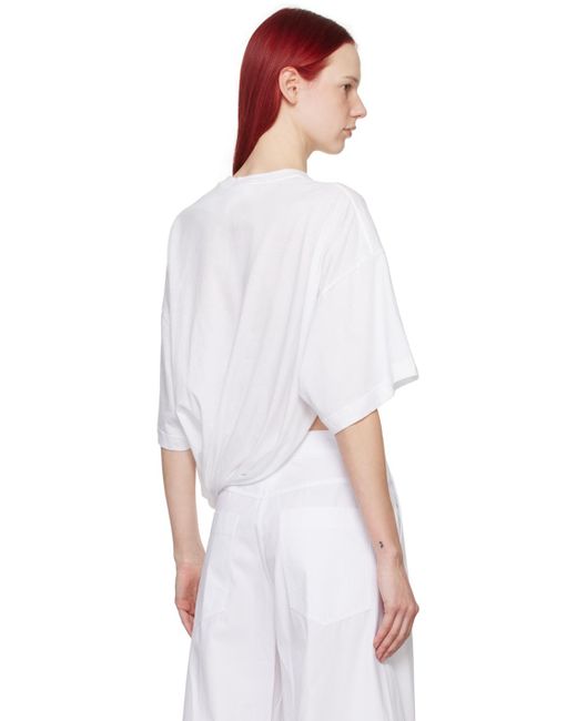 T-shirt blanc à nœud Sportmax en coloris White