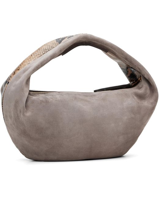 Khaite Brown Olivia Medium Python Emboss Bag