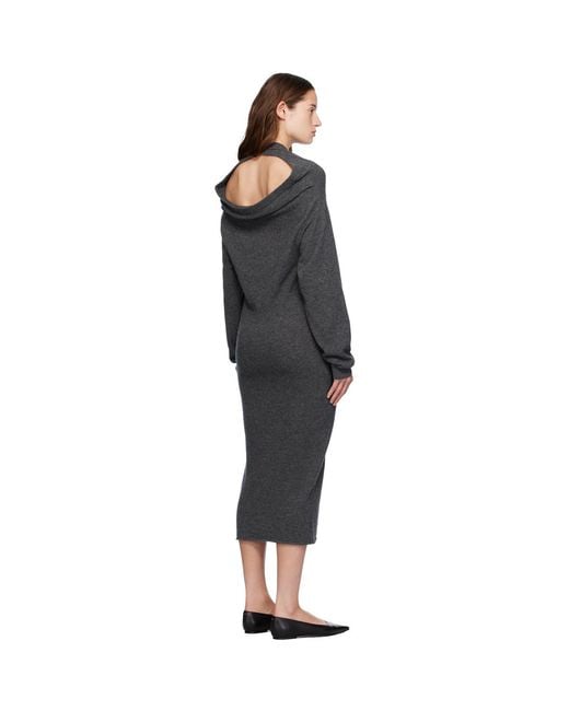 GIA STUDIOS Black Wool & Cashmere Midi Dress