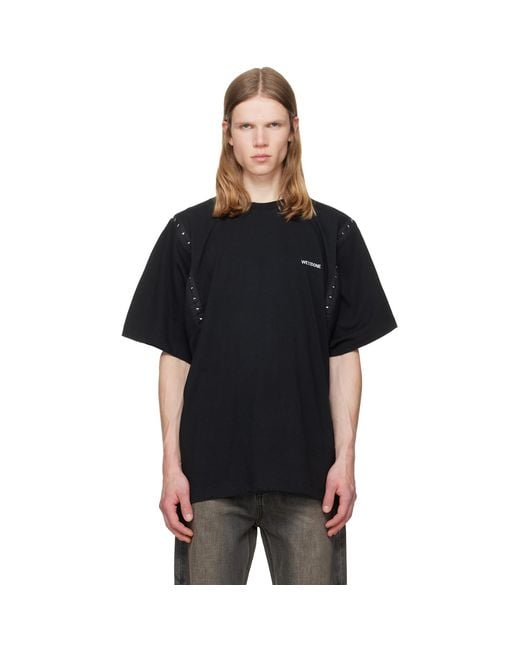 we11done Black Hook & Eye T-Shirt for men