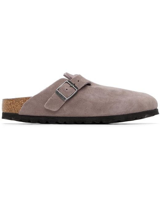 Birkenstock Brown Narrow Boston Soft Footbed Slip-On Loafers
