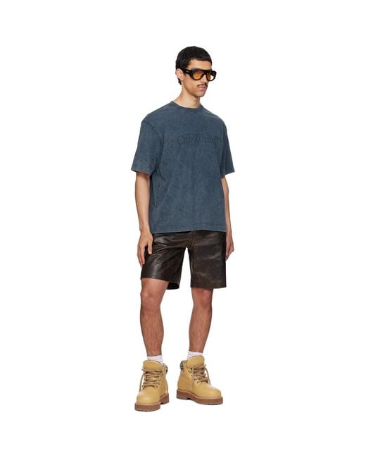 Off-White c/o Virgil Abloh Blue Bookish Mar Skate T-Shirt for men