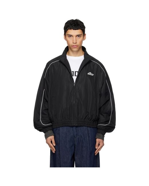 we11done Black Layered Track Jacket for men