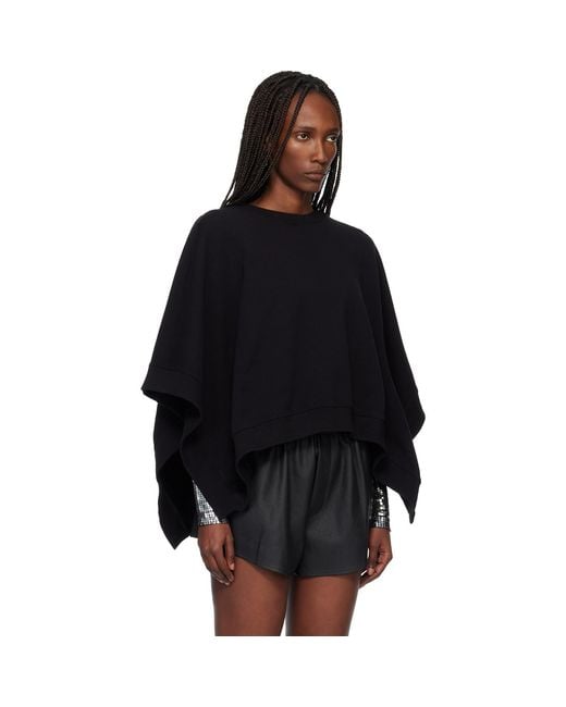 MM6 by Maison Margiela Black Unbrushed Jersey Sweatshirt