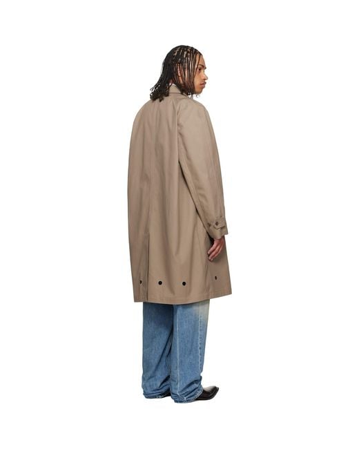 MM6 by Maison Margiela Natural Single-Breasted Utility Coat for men