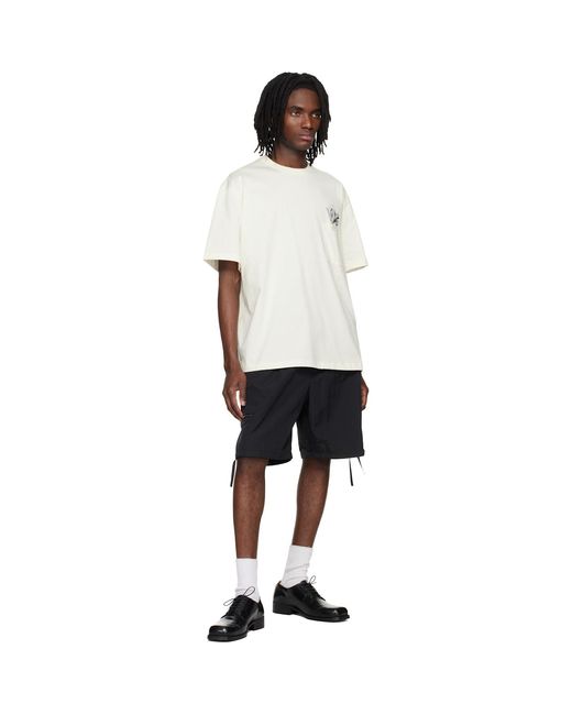 Wooyoungmi White Off- Flower Back Logo T-Shirt for men